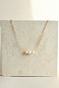 Edison Pearl necklace gold filled chain - orange and white Edison pearls