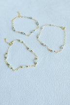 Gold Filled aquamarine gemstone bracelet