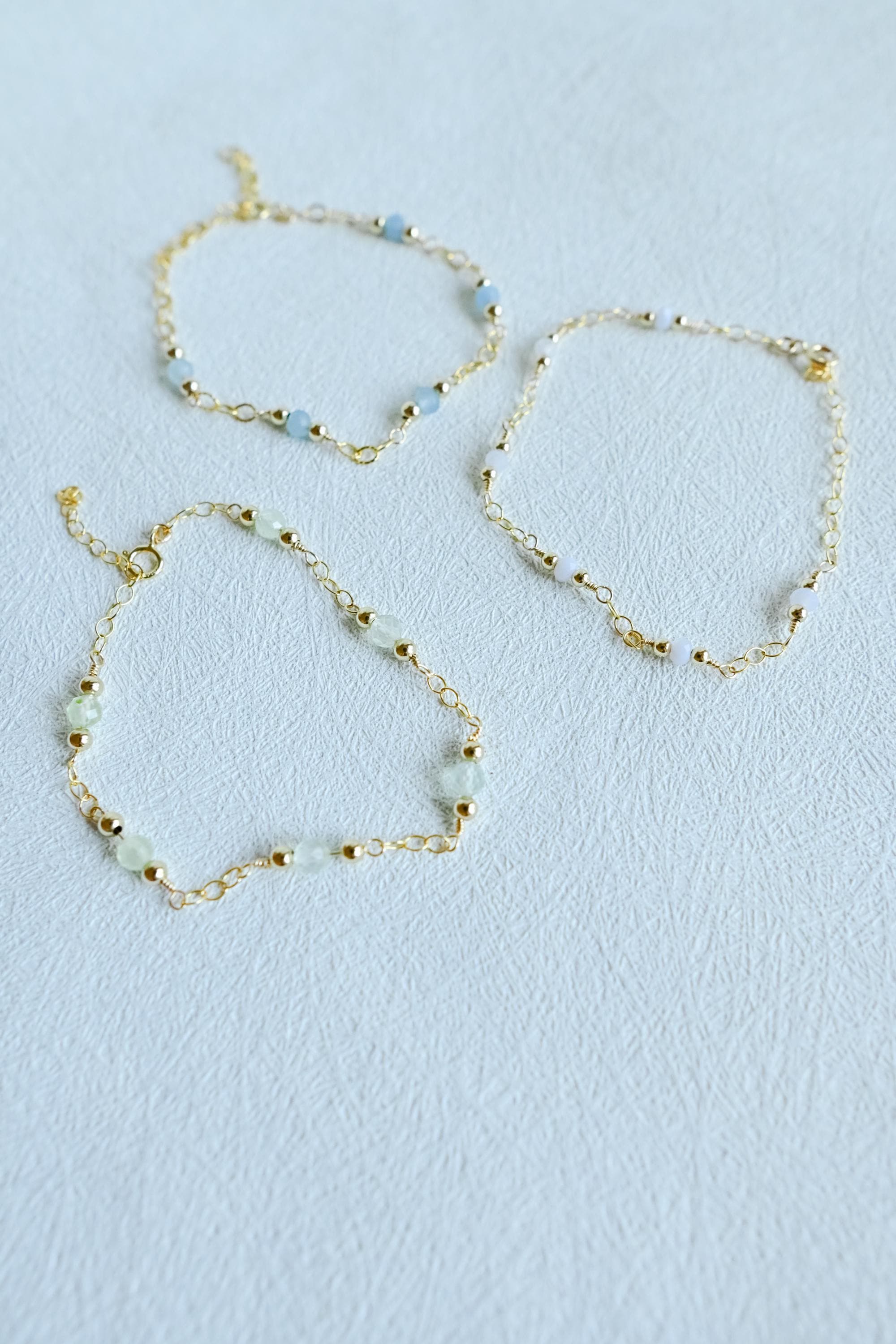 Gold Filled aquamarine gemstone bracelet