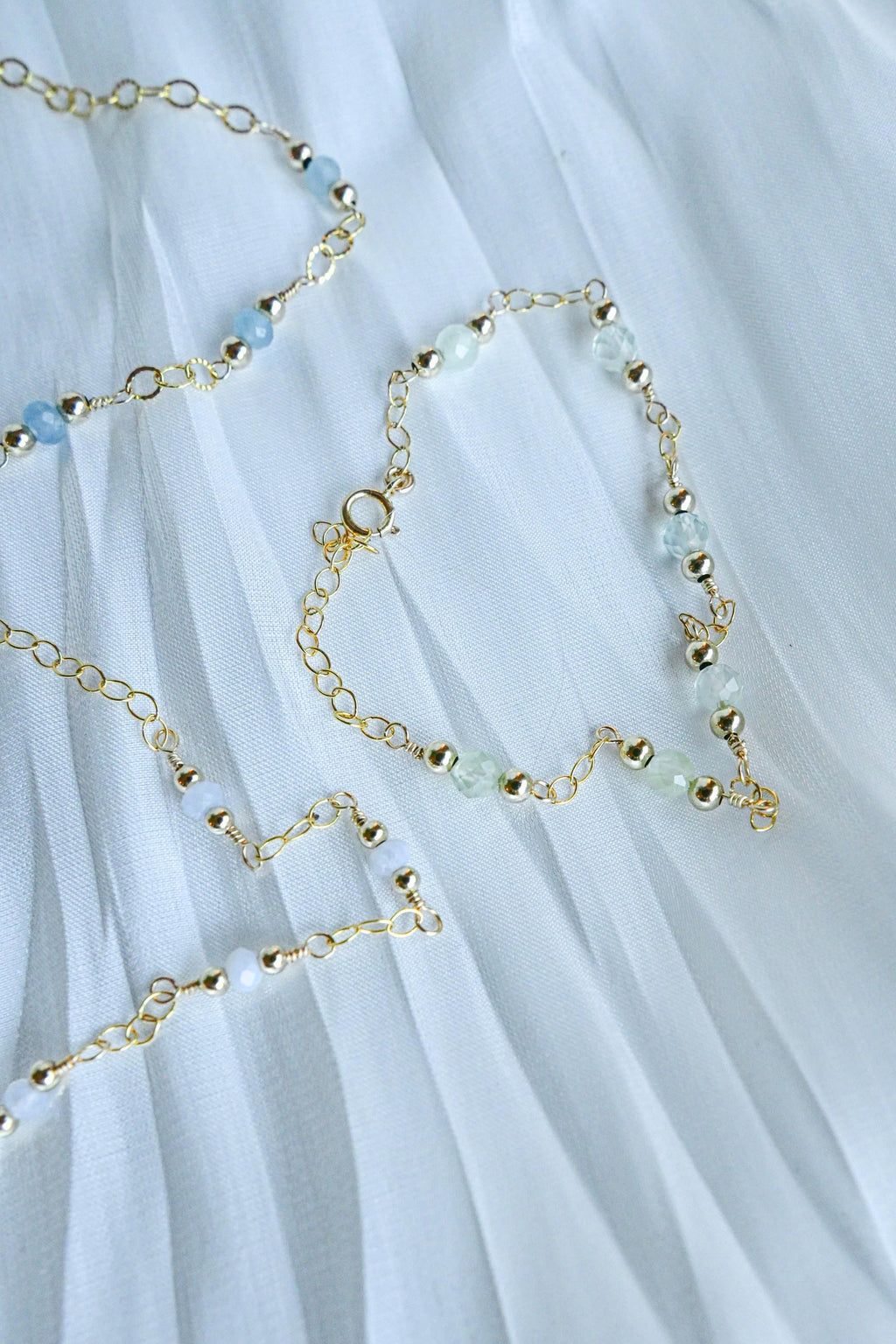 Gold Filled aquamarine gemstone bracelet
