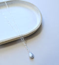 Sterling Silver grey keshi pearl necklace