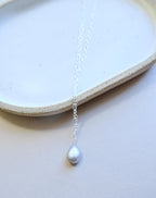 Sterling Silver grey keshi pearl necklace