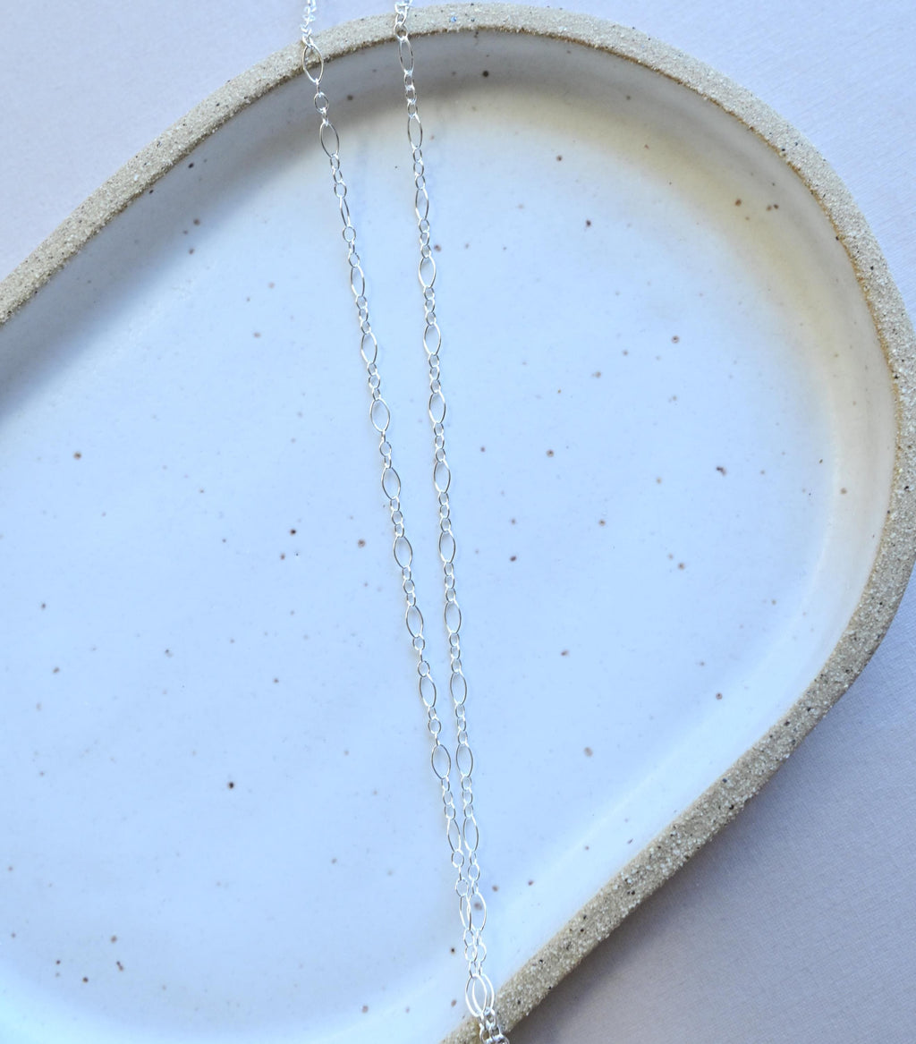 Sterling Silver grey keshi pearl necklace