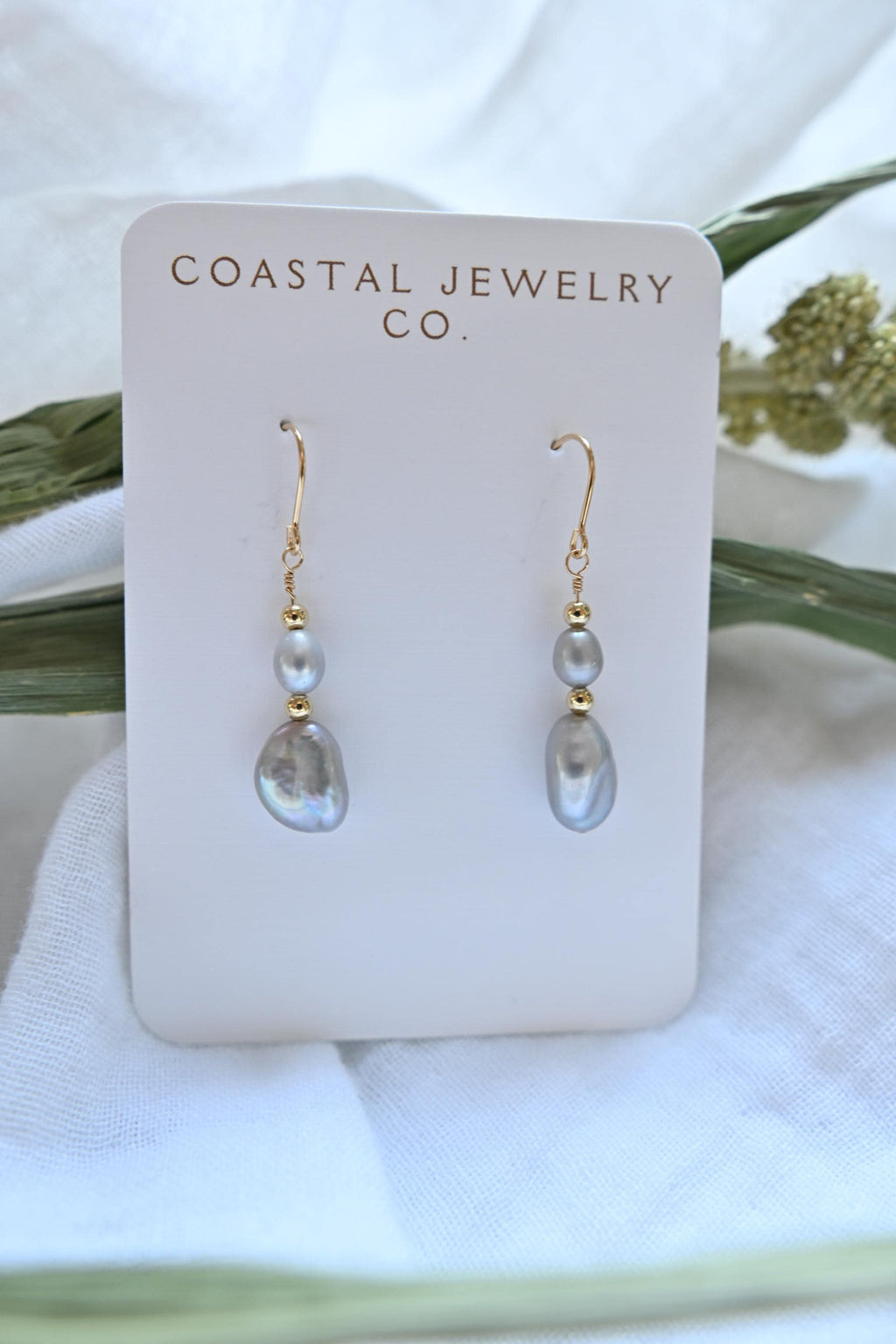 Gold Filled Keshi Pearl Drop Earrings with high luster (etsy image id: 7338310496)