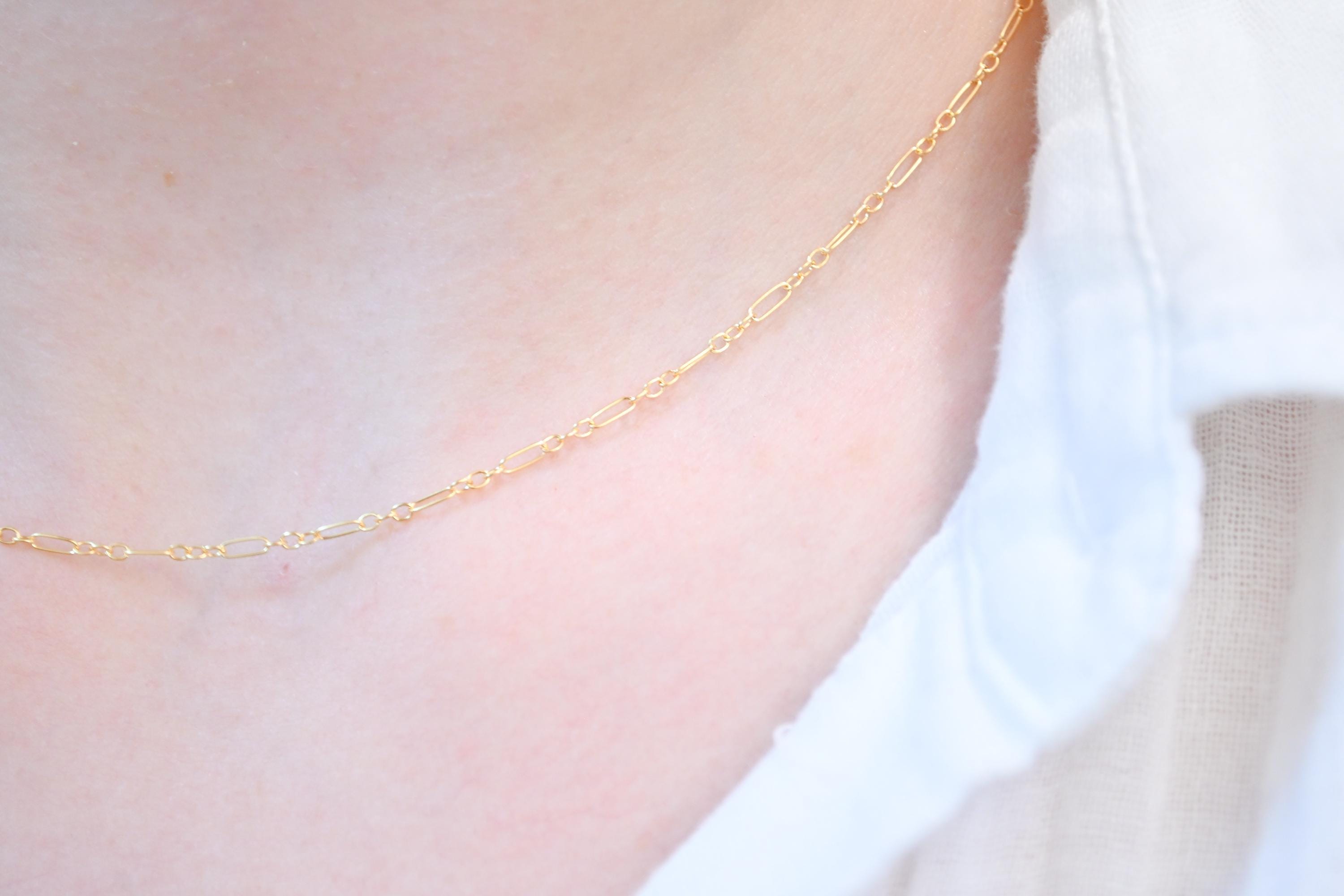 14k Gold Filled Long and Short Chain Necklace, Stackable Jewelry (etsy image id: 7370112535)