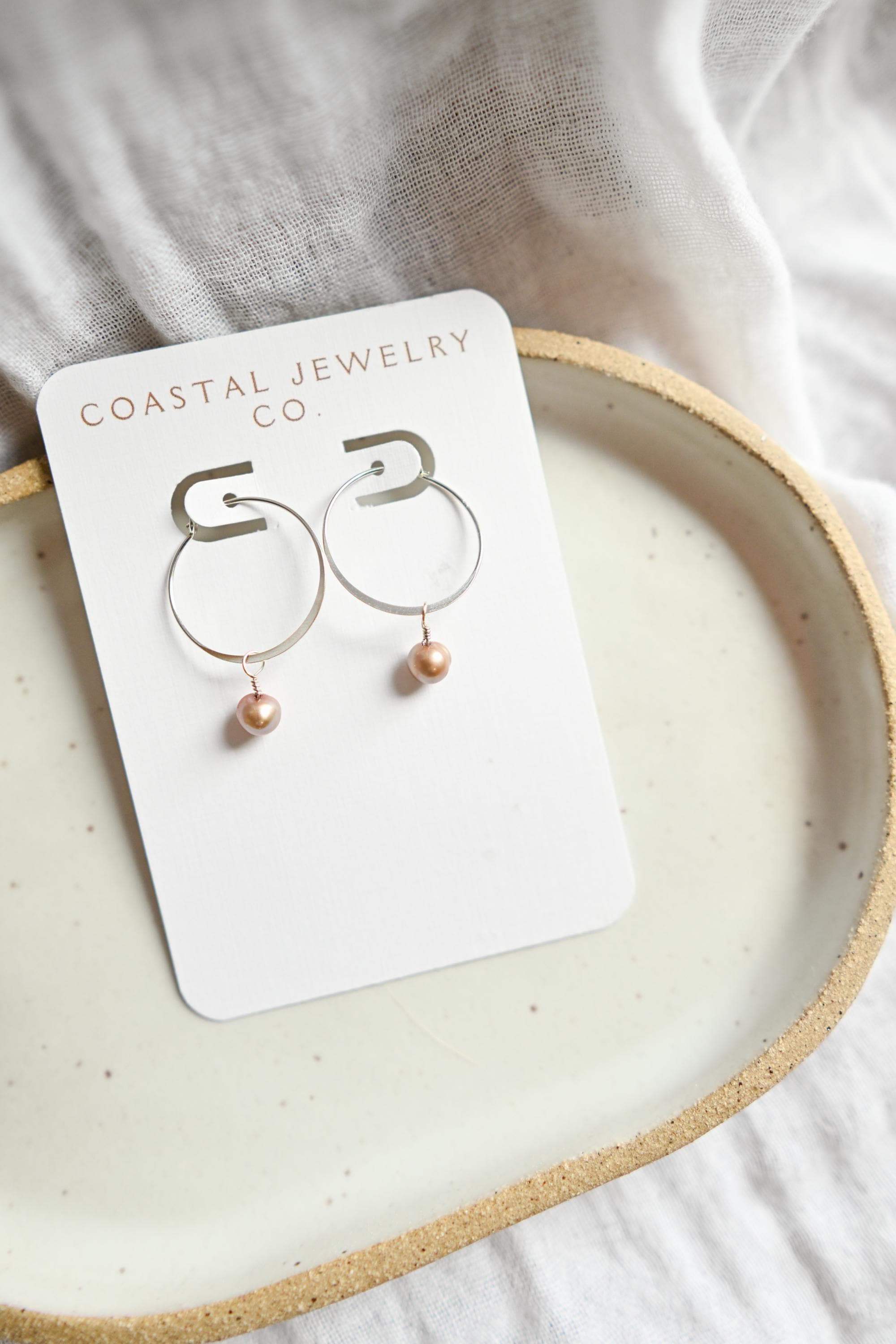 20mm Sterling Silver earrings with brown freshwater pearls (etsy image id: 7423817220)