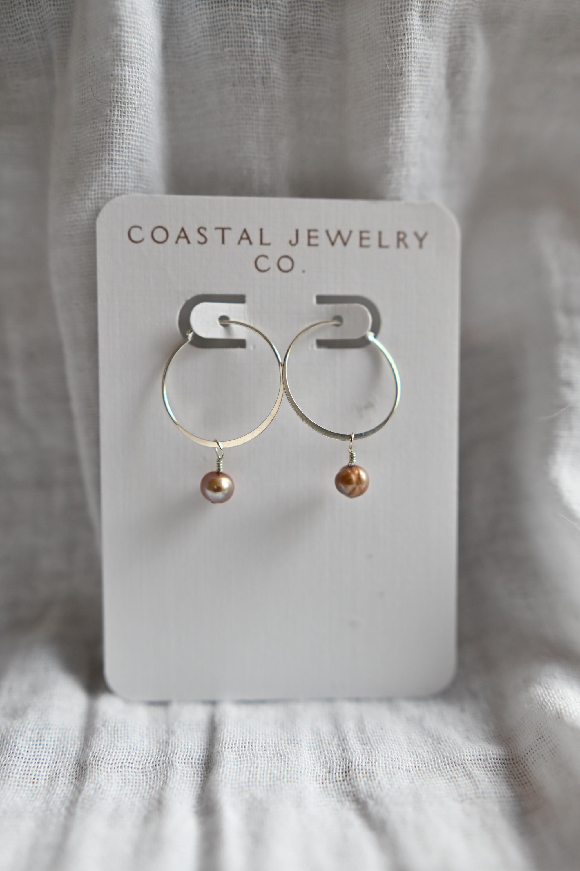 20mm Sterling Silver earrings with brown freshwater pearls (etsy image id: 7423837660)