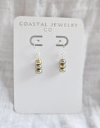 Handcrafted Sterling Silver Earrings paired with Green Freshwater Pearls (etsy image id: 7423889722)