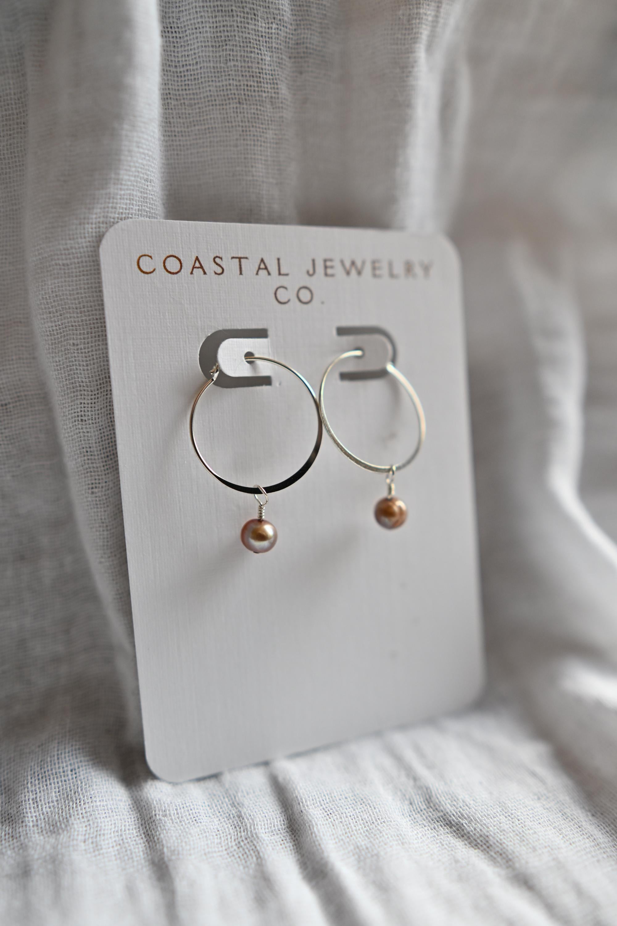 20mm Sterling Silver earrings with brown freshwater pearls (etsy image id: 7471762923)