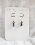 Elegant Sterling Silver Earrings featuring Slate Freshwater Pearls (etsy image id: 7471808103)