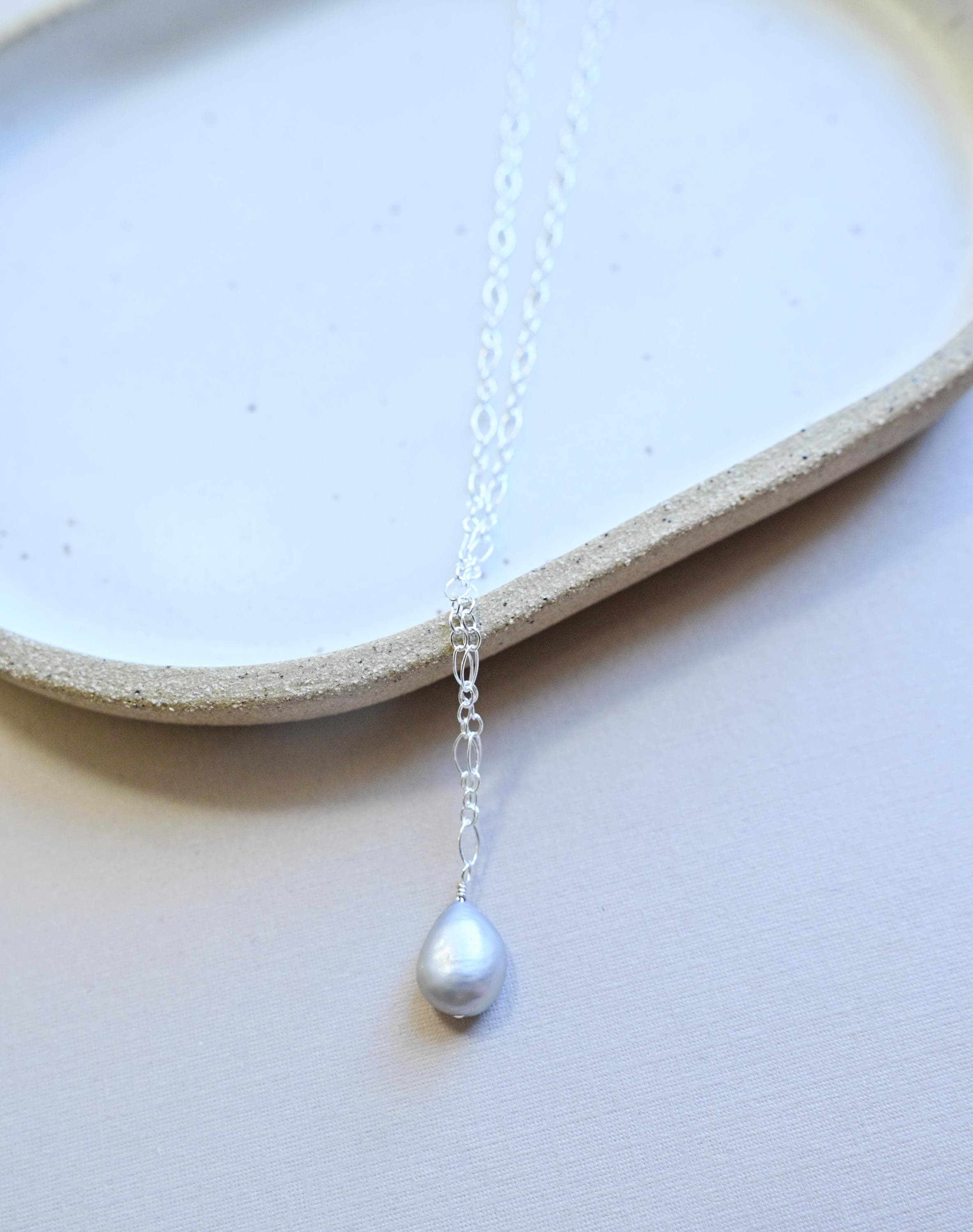 Sterling Silver grey keshi pearl necklace (etsy image id: 7505876158)