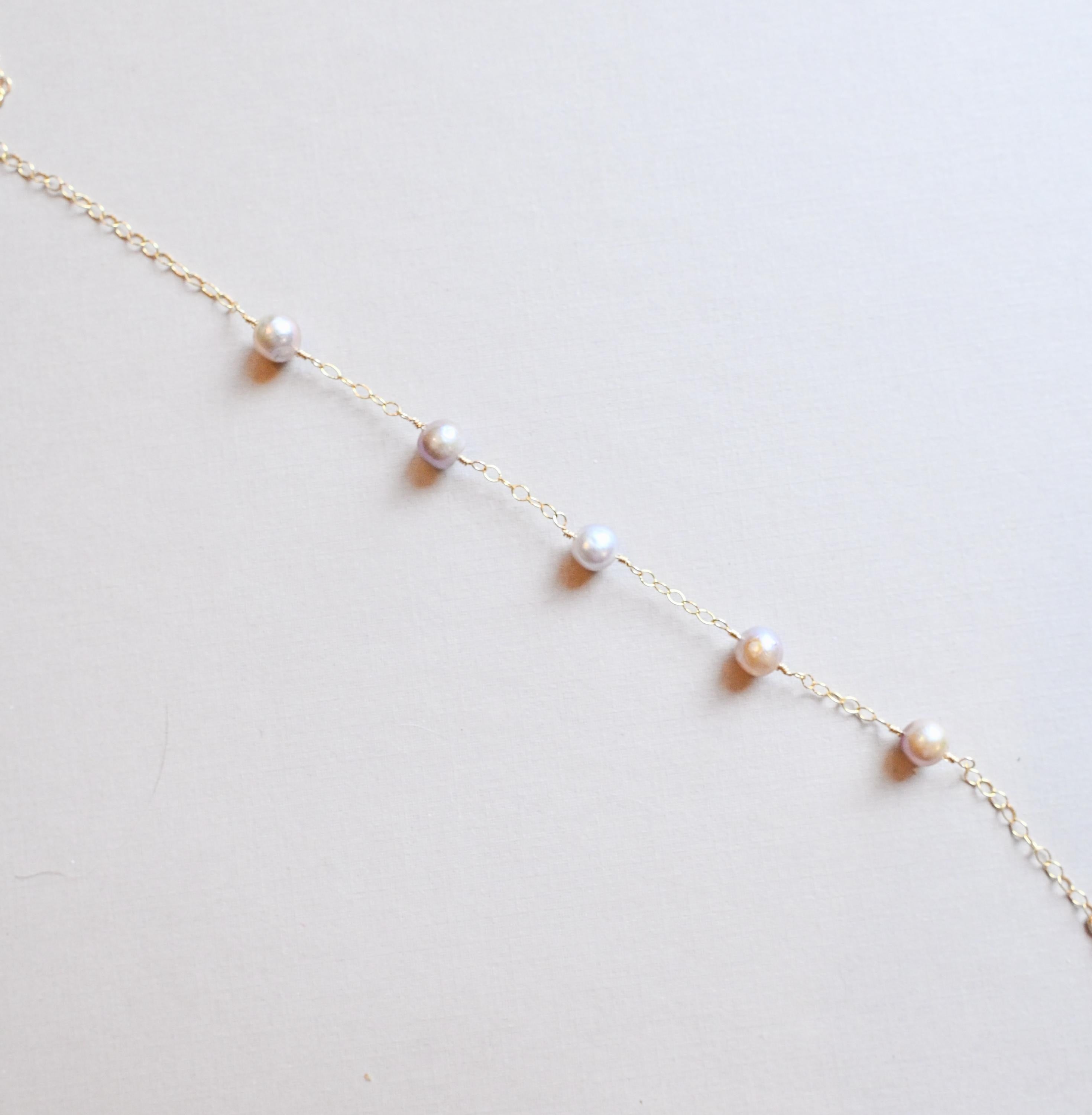 Elegant 14k gold filled purple freshwater pearl bracelet - Handmade (etsy image id: 7536715153)