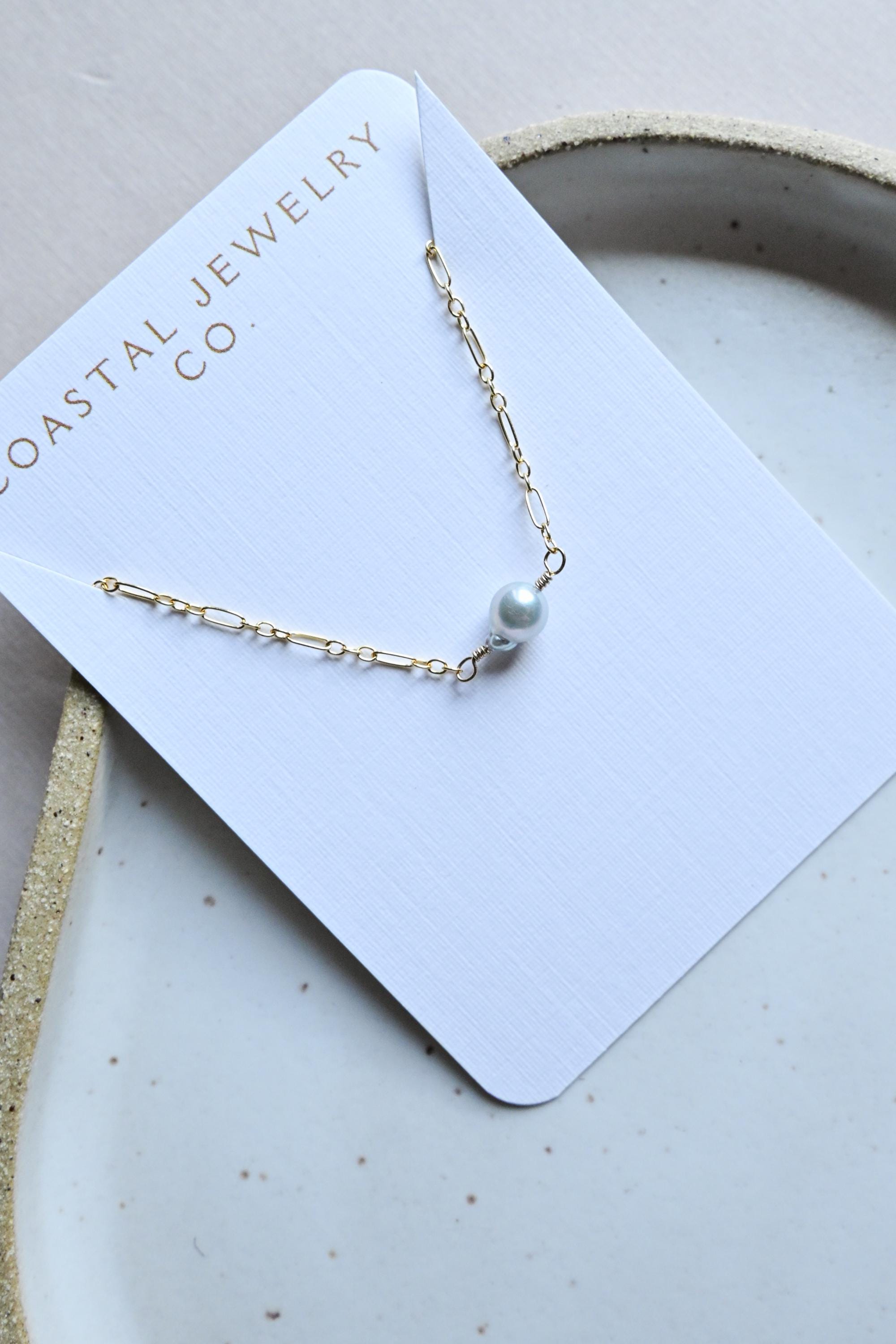 Blue Akoya Pearl Bracelet with Gold Filled Long & Short Chain (etsy image id: 7559073492)