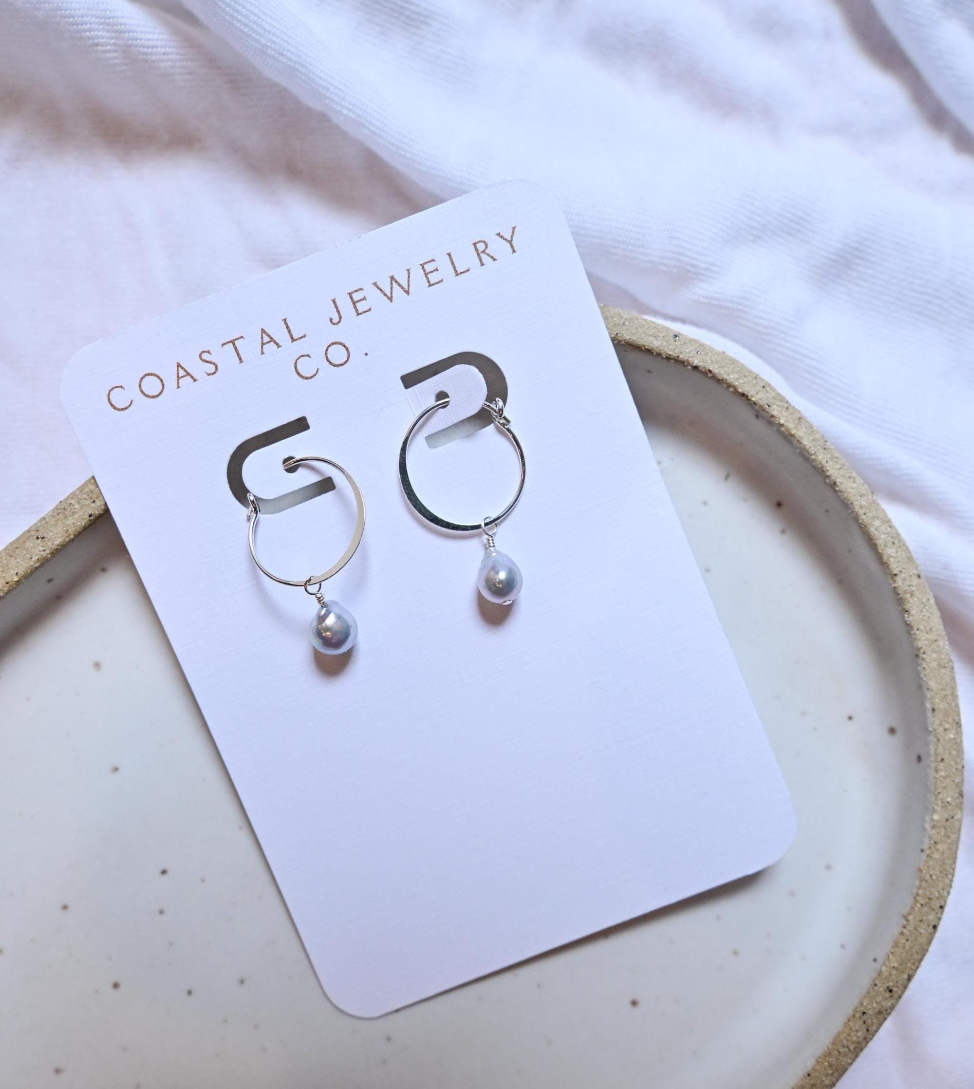 Blue Akoya Pearl Sterling Silver Hoop Earrings 15mm (etsy image id: 7561788704)