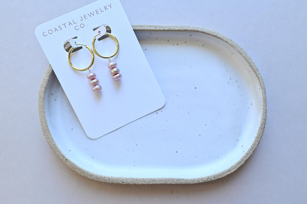 14K Gold Filled Hoops & Purple Freshwater Pearls - Valentine’s Day purple (etsy image id: 7619057950)