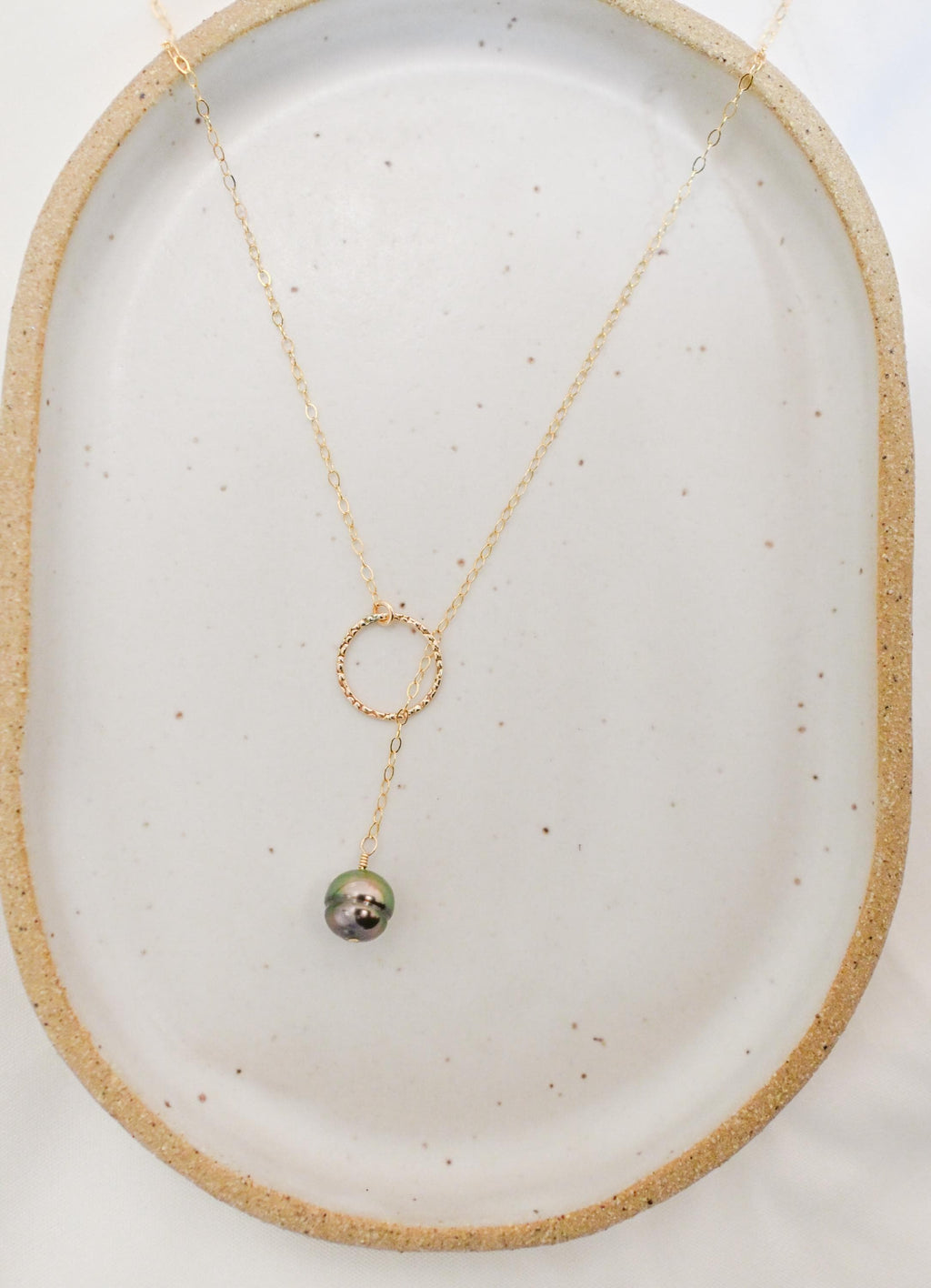 14k Gold Filled Tahitian 8mm Pearl Lariat Necklace (etsy image id: 7640589797)