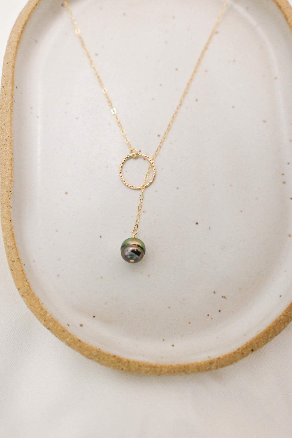 14k Gold Filled Tahitian 8mm Pearl Lariat Necklace (etsy image id: 7640589821)