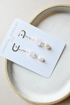 Sterling silver rose quartz and Keshi white pearl earrings Valentine’s Day (etsy image id: 7643856914)