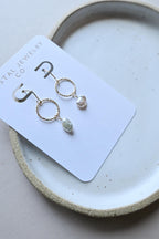 Keshi Edison pearl Hammered Connector Gold Filled Earrings (etsy image id: 7649000532)
