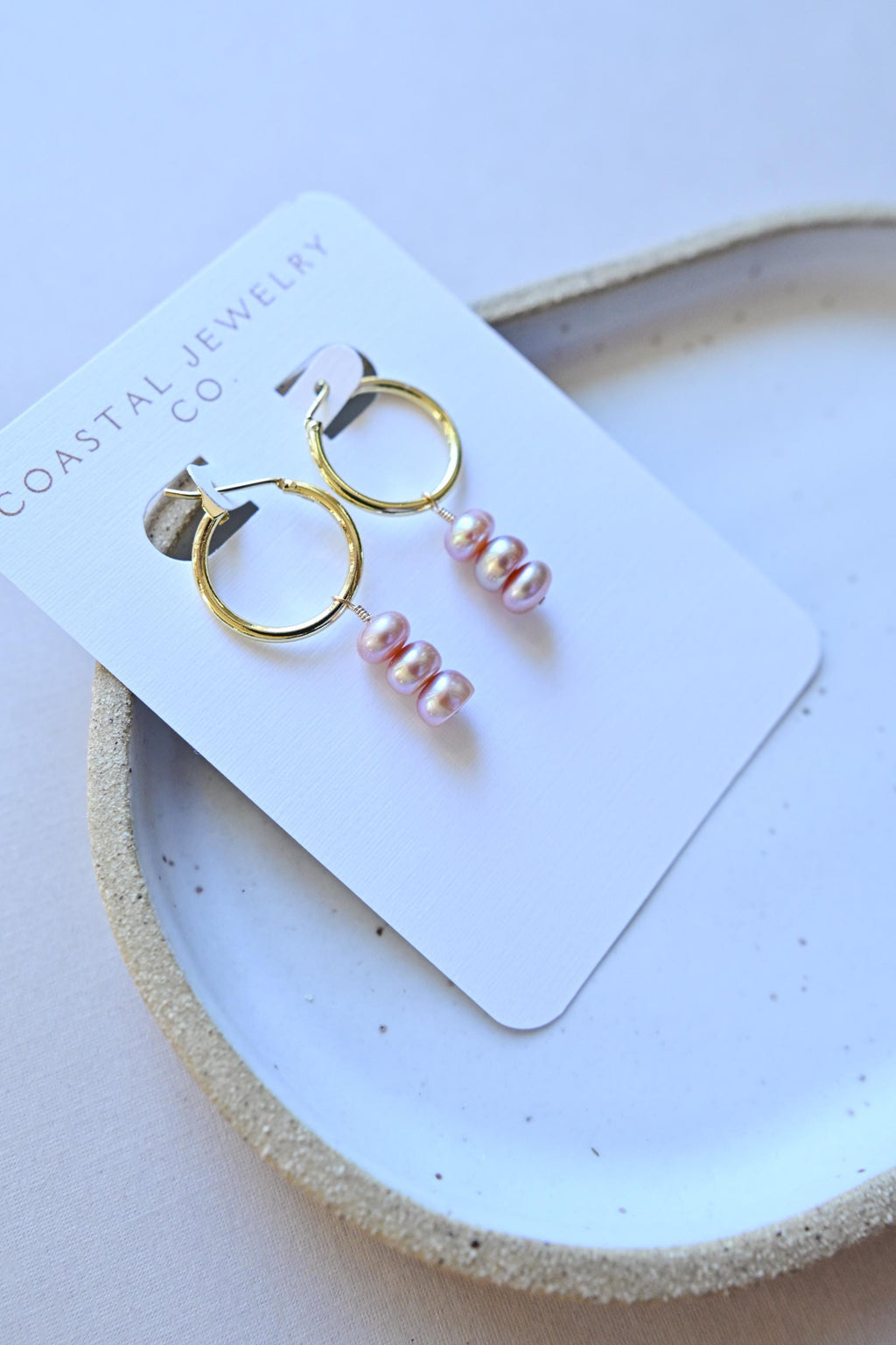 14K Gold Filled Hoops & Purple Freshwater Pearls - Valentine’s Day purple (etsy image id: 7667001953)