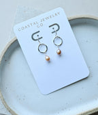 Freshwater Pearl Hammered Connector Sterling Silver Earringd (etsy image id: 7683885722)