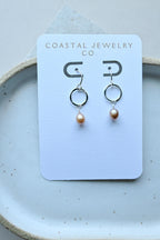Freshwater Pearl Hammered Connector Sterling Silver Earringd (etsy image id: 7683885730)