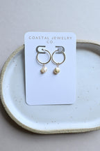 14K Gold Filled Hoops 17mm & Keshi Edison pearls- Elegant Earrings (etsy image id: 7696650161)