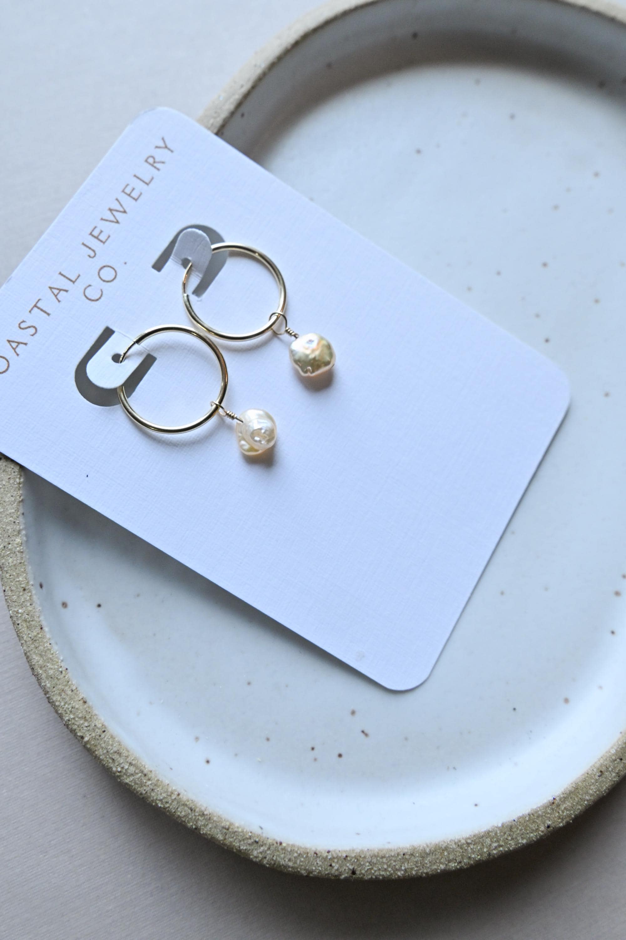 14K Gold Filled Hoops 17mm & Keshi Edison pearls- Elegant Earrings (etsy image id: 7696650173)