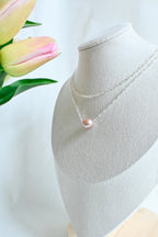 Sterling Silver layered necklace with 8mm Edison pearl - Mother’s Day, spring (etsy image id: 7863864312)