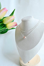 Sterling Silver layered necklace with 8mm Edison pearl - Mother’s Day, spring (etsy image id: 7863864326)