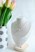 Sterling Silver layered necklace with 8mm Edison pearl - Mother’s Day, spring (etsy image id: 7863864354)