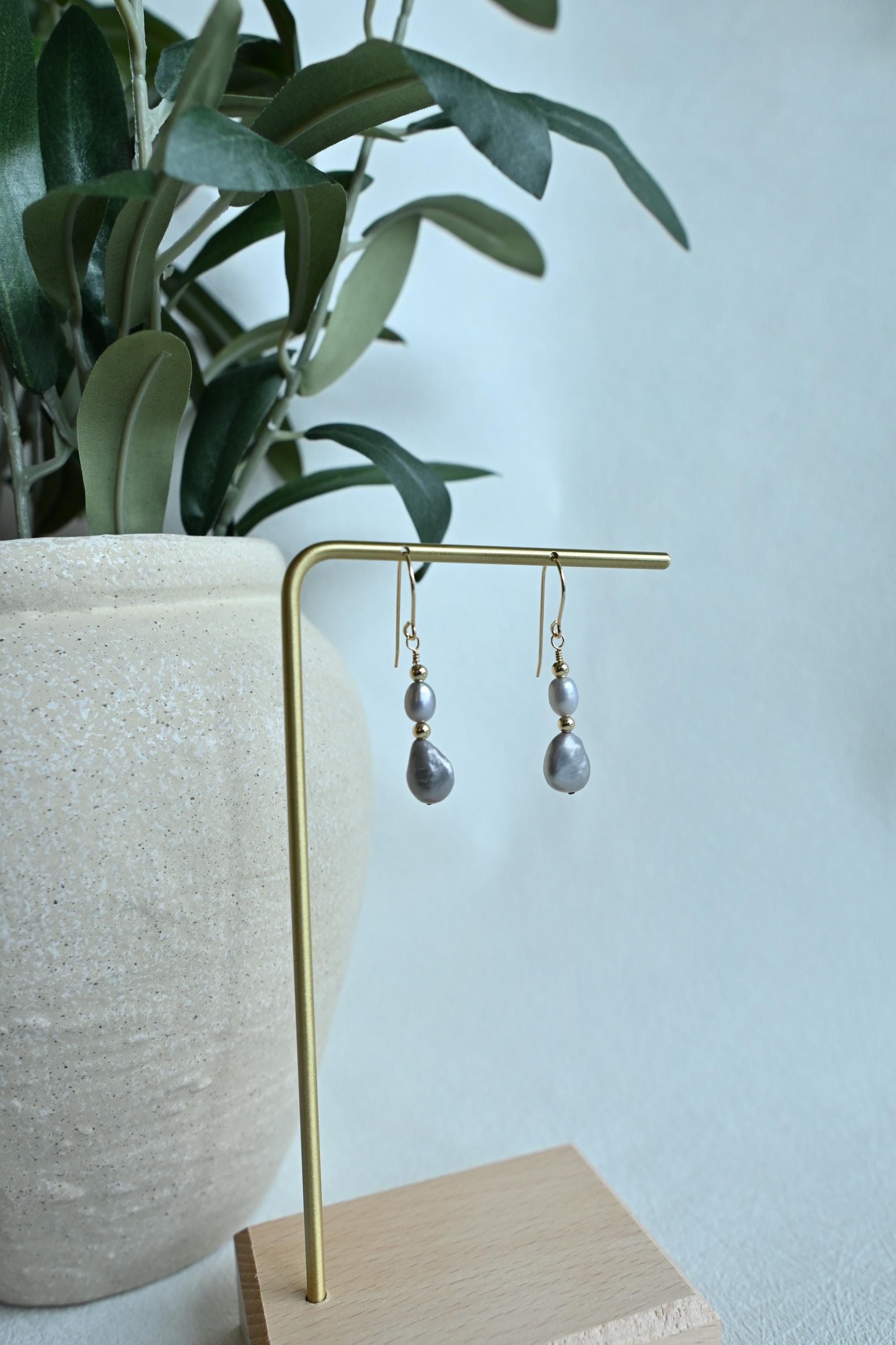 Gold Filled Keshi Pearl Drop Earrings with high luster (etsy image id: 7891459765)