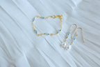 Gold Filled Prehnite earrings with white Keshi freshwater pearl (etsy image id: 7909691014)