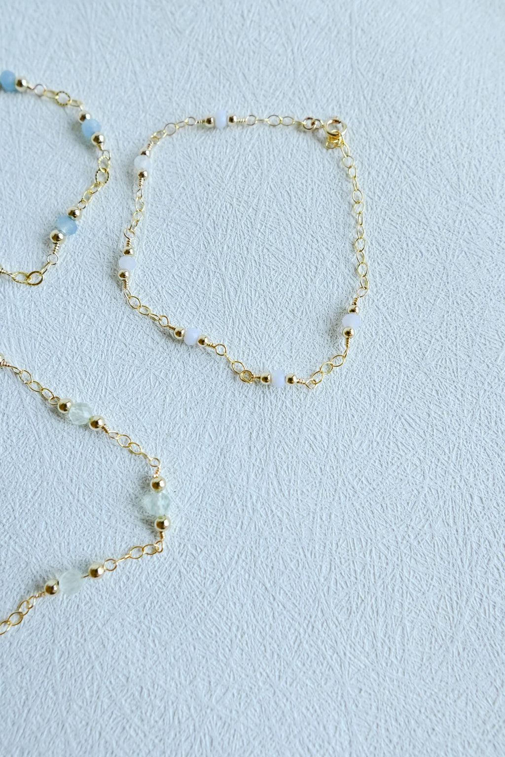 Gold Filled Chalcedomy gemstone bracelet (etsy image id: 7909720046)