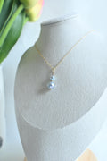 Large and small near-round blue Akoya Pearl necklace with beads (etsy image id: 7926872329)