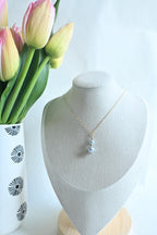 Large and small near-round blue Akoya Pearl necklace with beads (etsy image id: 7926872343)