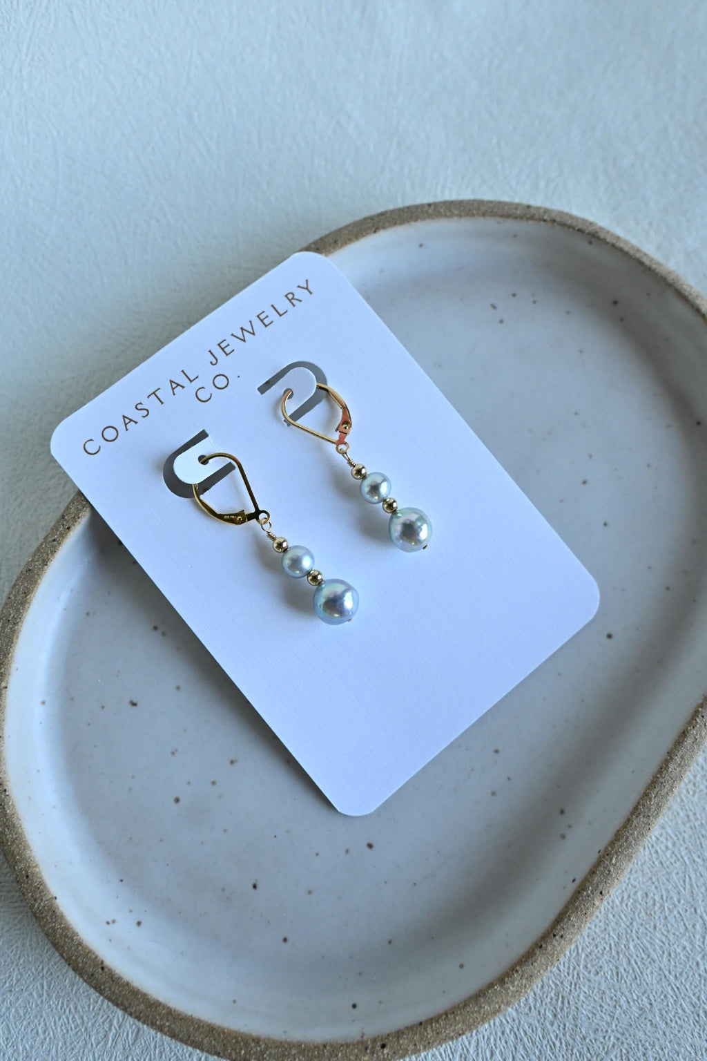 Blue Akoya Pearl Earrings – 14k Gold Filled Lever Backs (etsy image id: 7926953113)