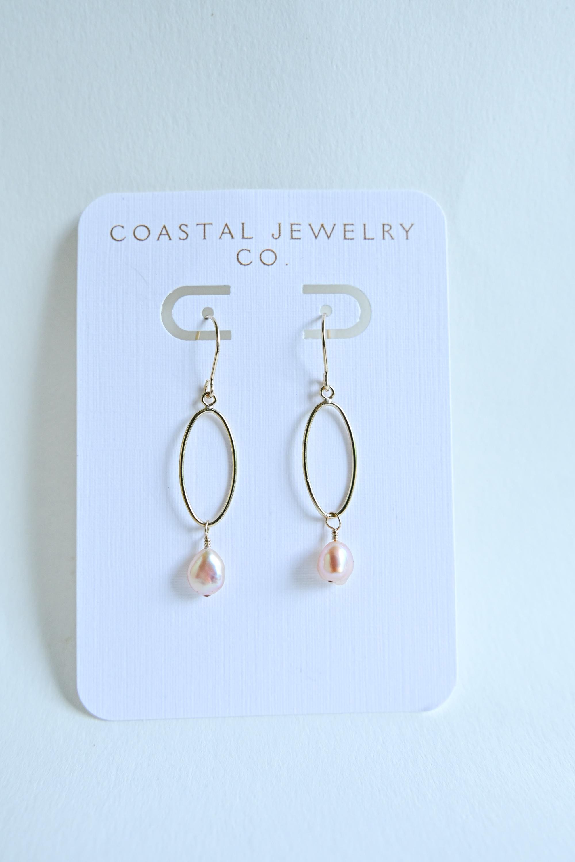 Peach Keshi Edison pearl earrings - 14k gold filled (etsy image id: 7973621758)