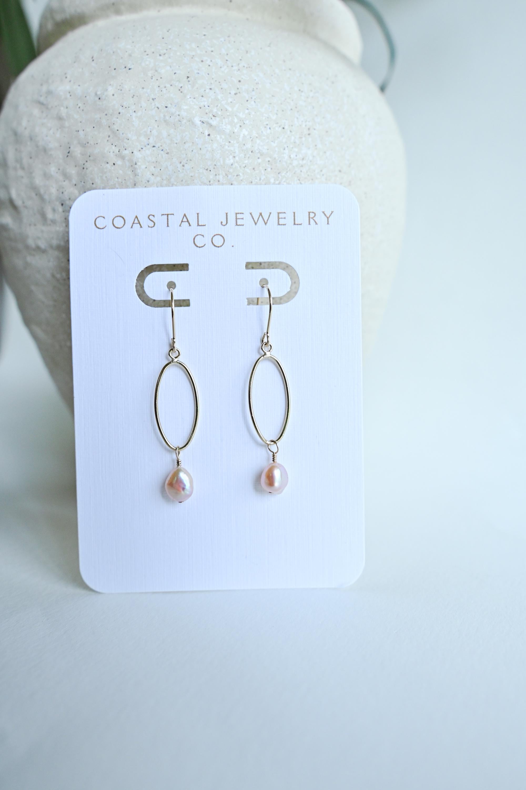 Peach Keshi Edison pearl earrings - 14k gold filled (etsy image id: 8021571037)