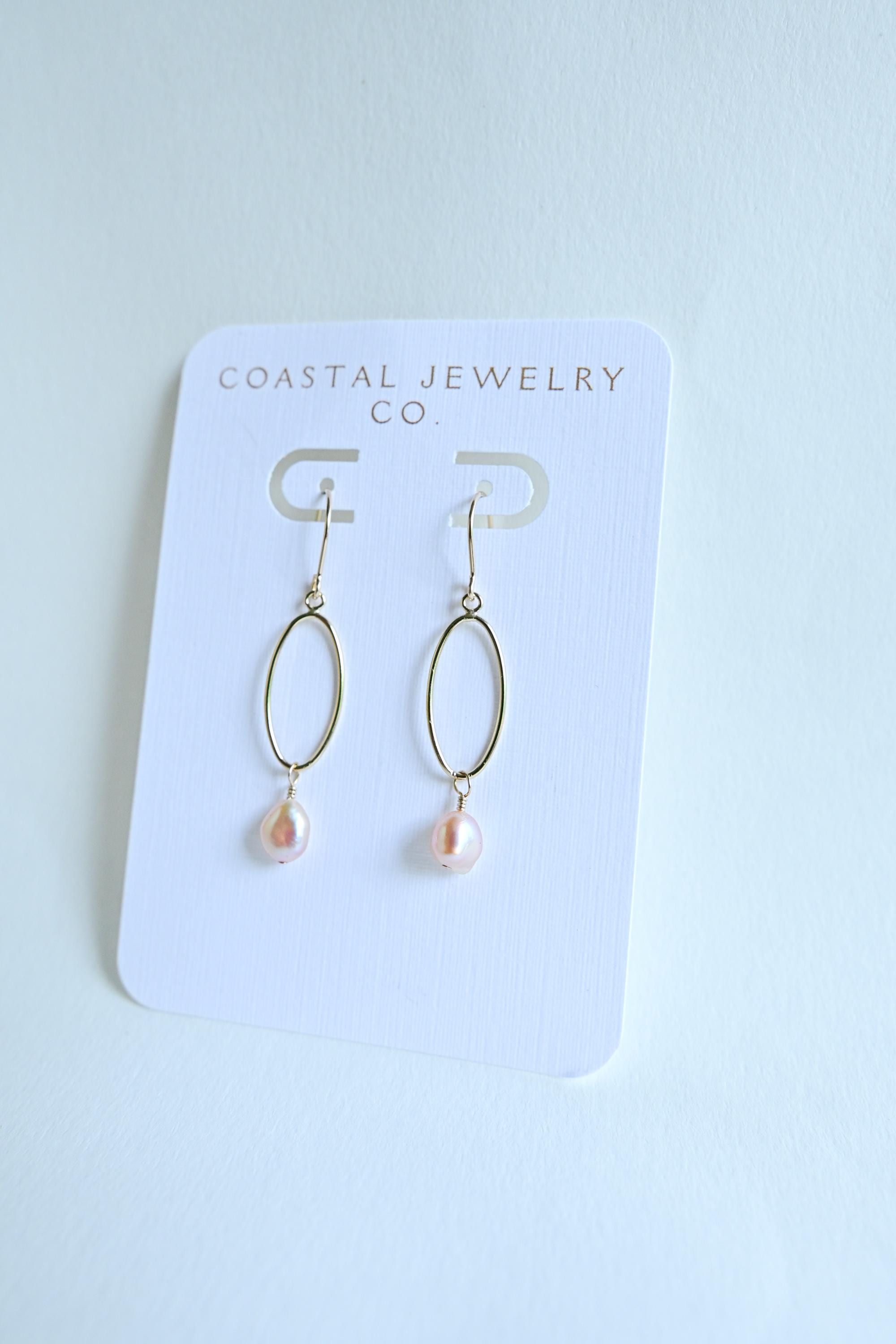 Peach Keshi Edison pearl earrings - 14k gold filled (etsy image id: 8021571039)