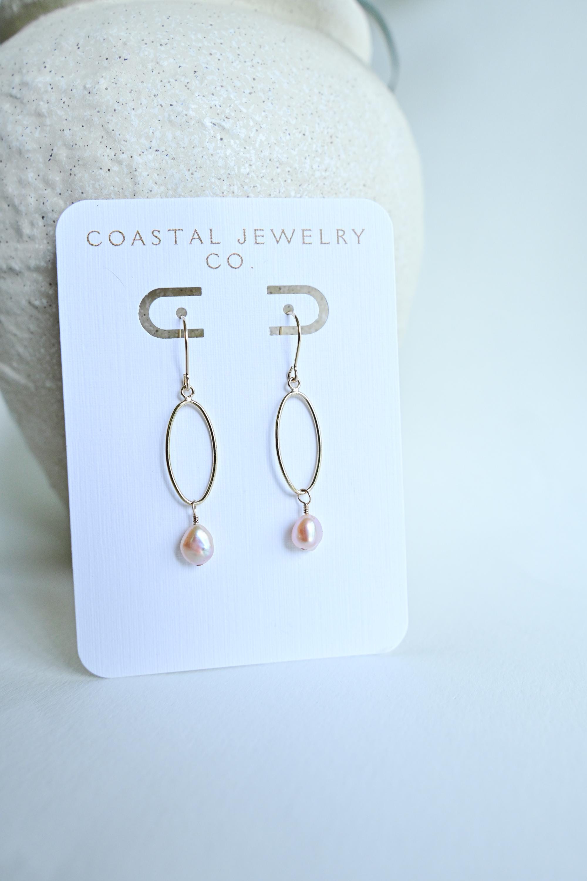 Peach Keshi Edison pearl earrings - 14k gold filled (etsy image id: 8021571055)