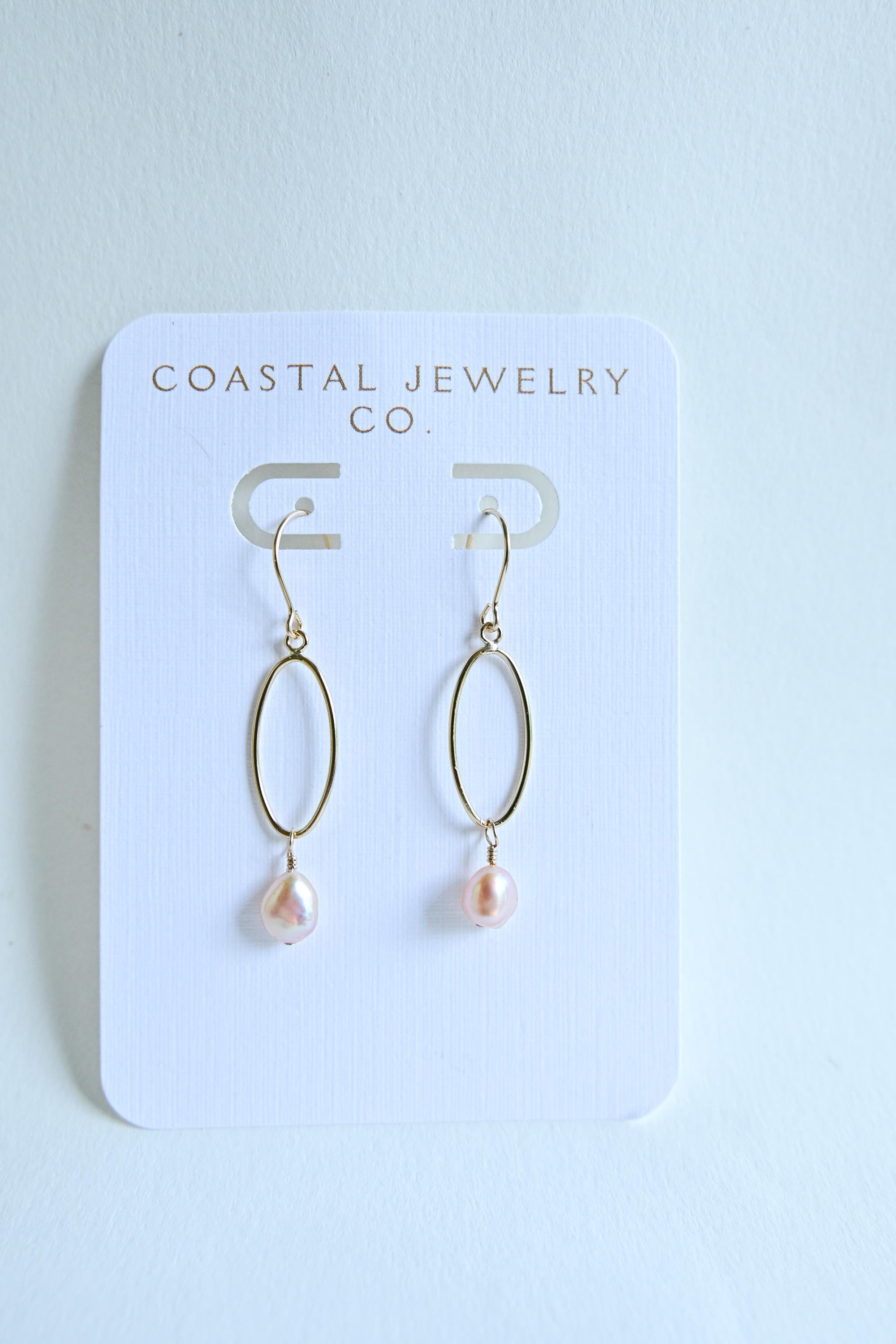 Peach Keshi Edison pearl earrings - 14k gold filled (etsy image id: 8021571071)