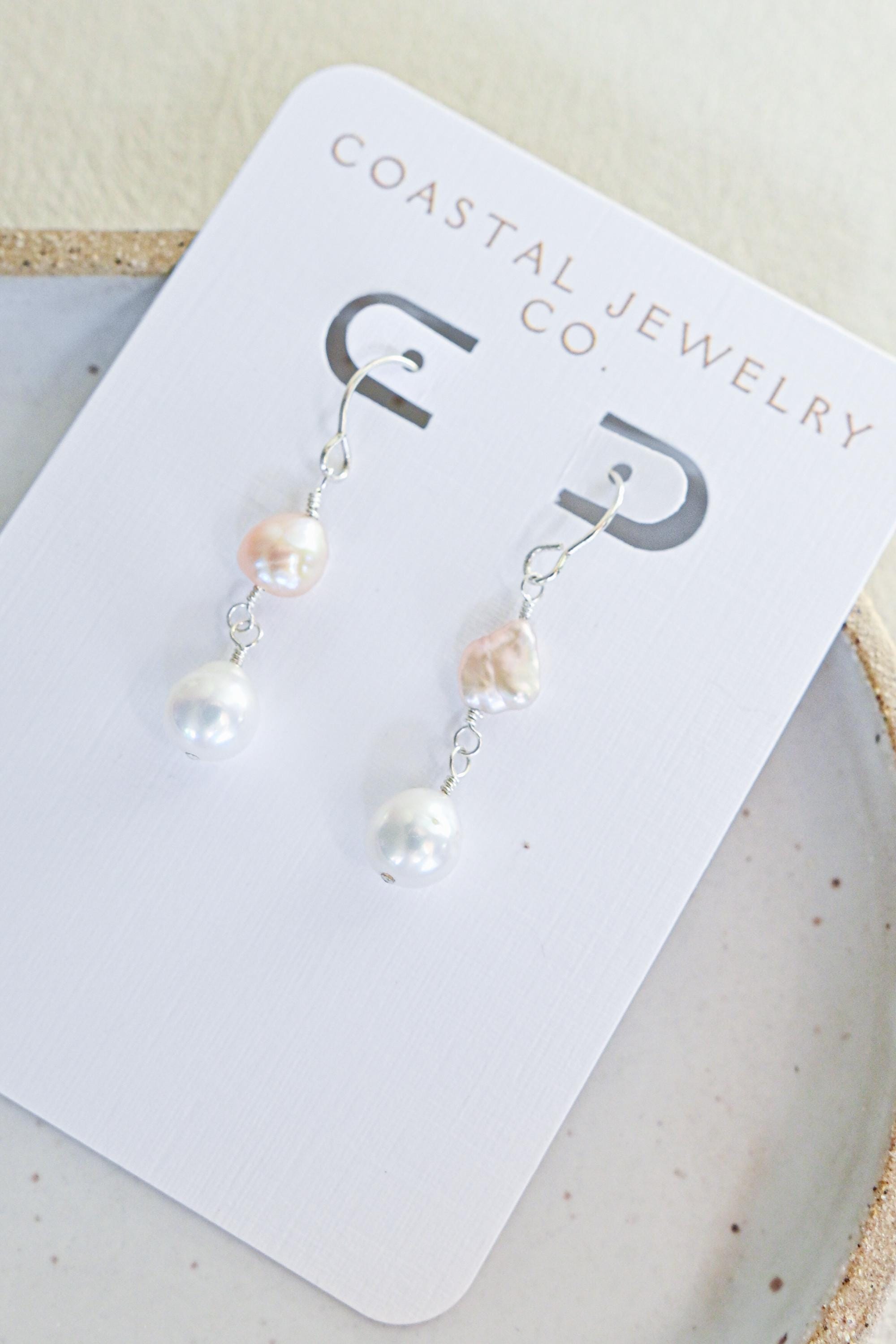 Sterling silver Keshi Edison pearl earrings with tear drop Edison pearl (etsy image id: 8057266863)